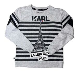 {NWOT Karl Langerfeld Paris Striped Crew Pullover Sweatshirt Size XS}